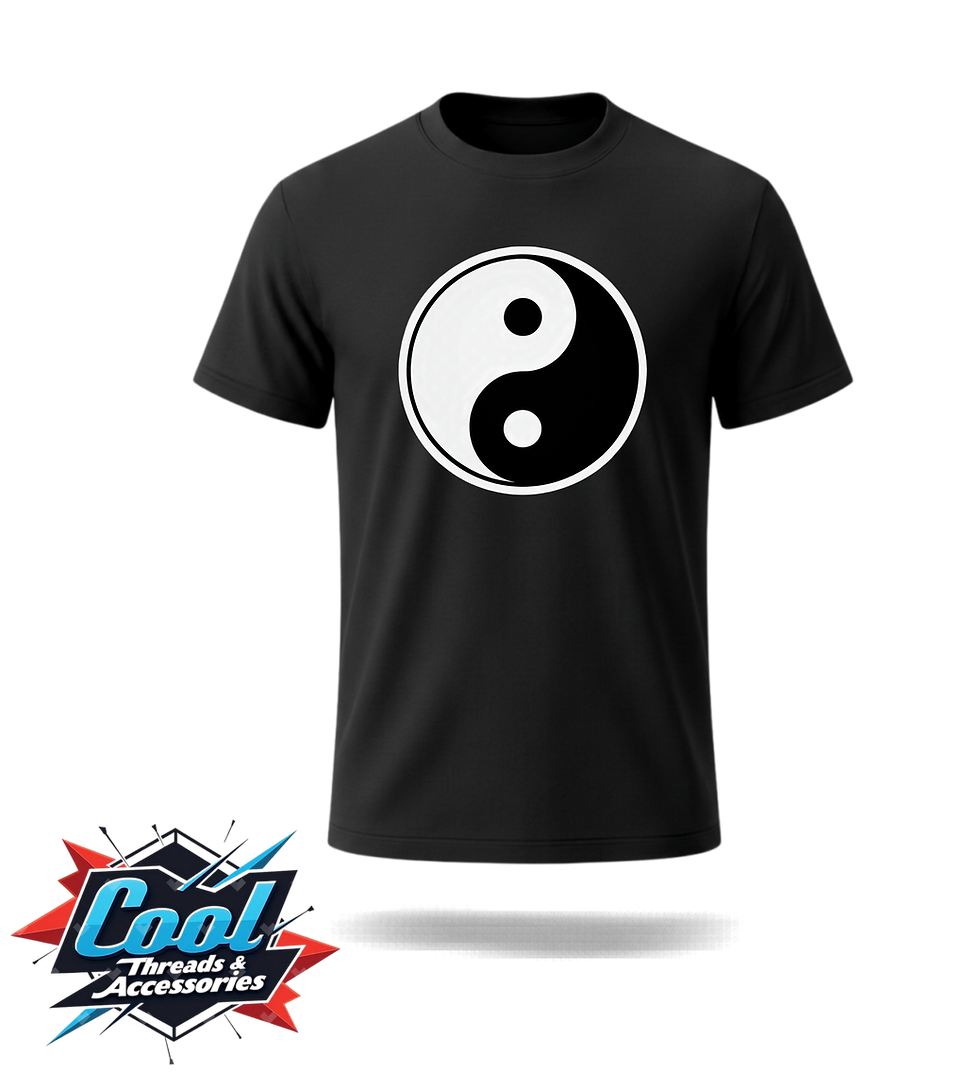 Yin Yang Symbol Graphic T-Shirt - front view