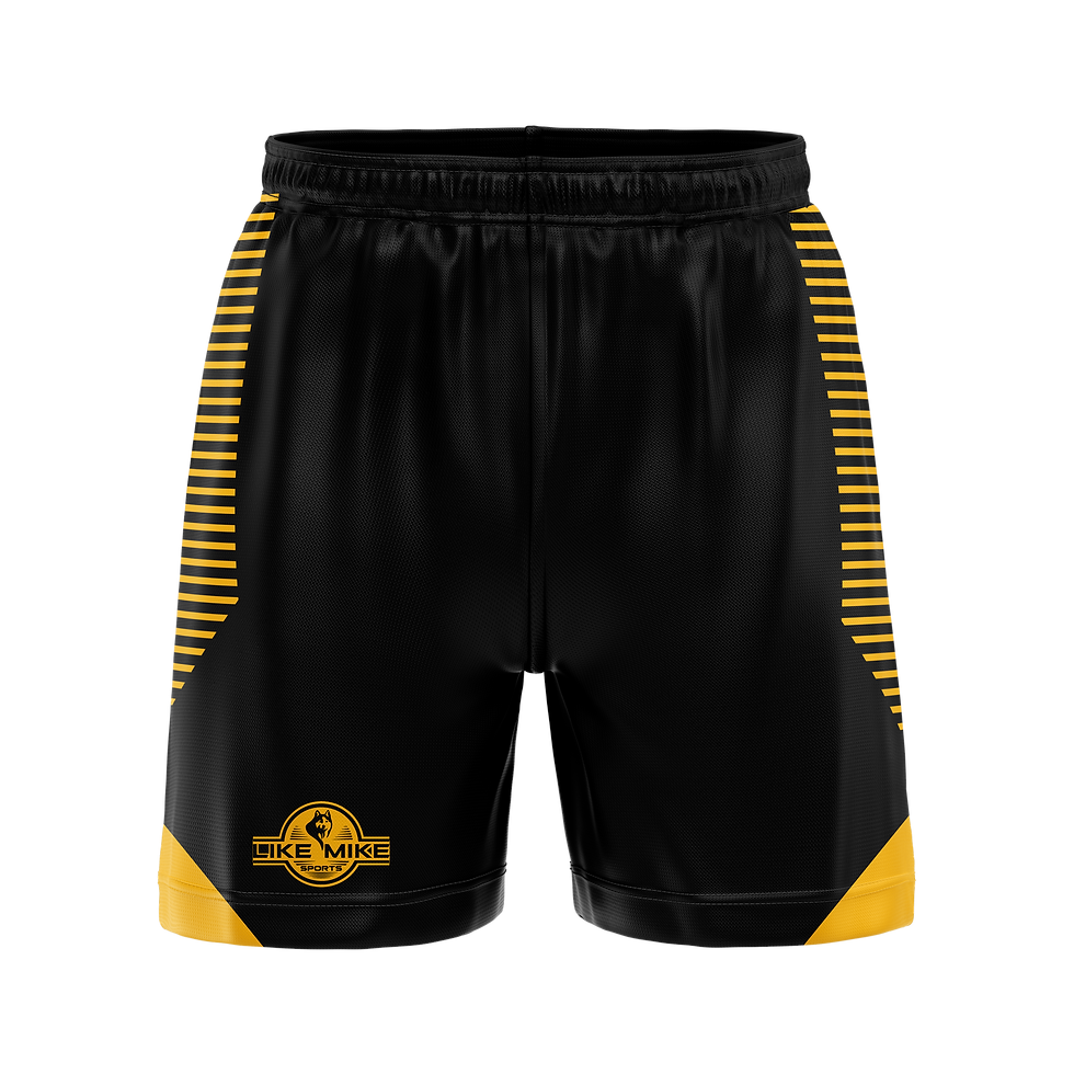 Thumbnail: LIKE MIKE BASKETBALL SHORTS - REVERSIBLE (BLACK AND YELLOW)