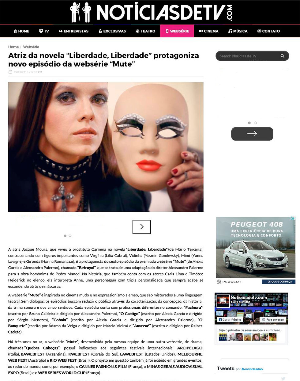 Notícias de TV 2016