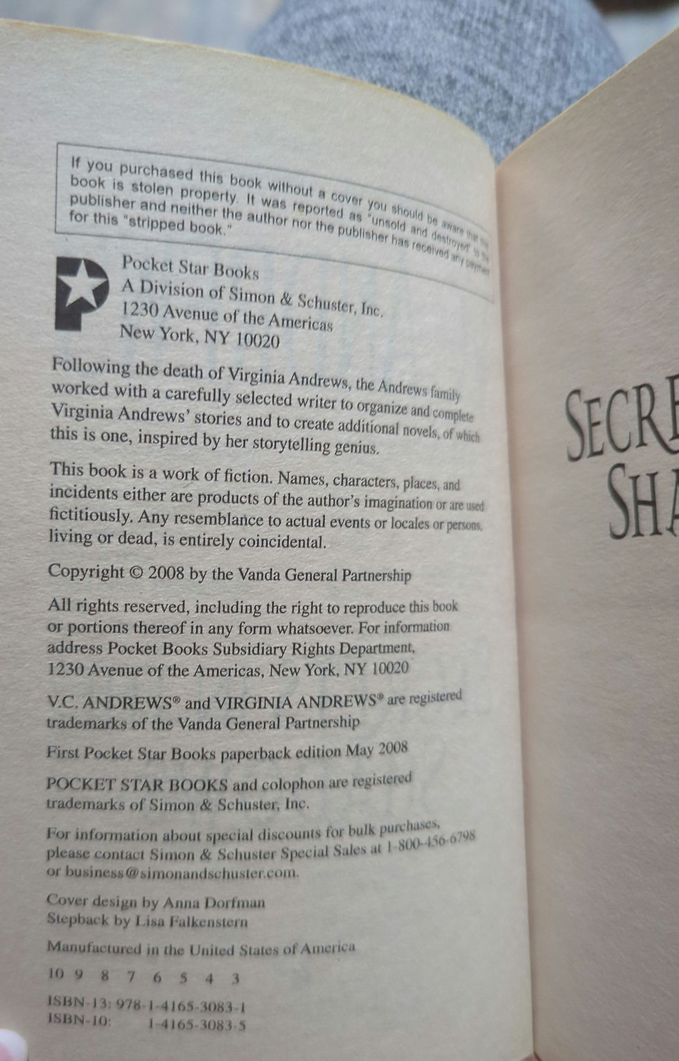 Thumbnail: Secrets in the Shadows by V.C. Andrews 