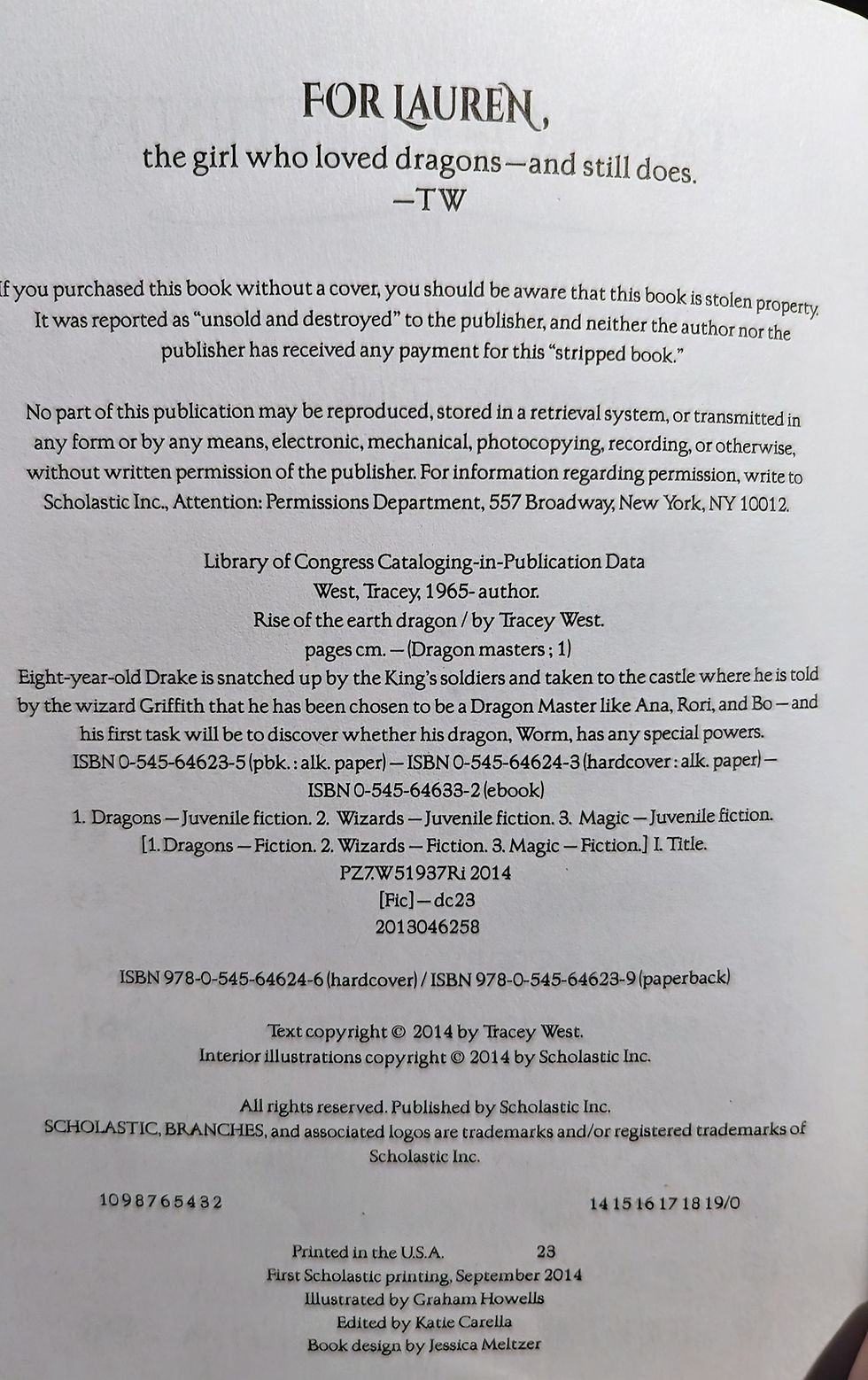 Thumbnail: Rise of the Earth Dragon (Dreagon Masters, Book 1) by Tracey West