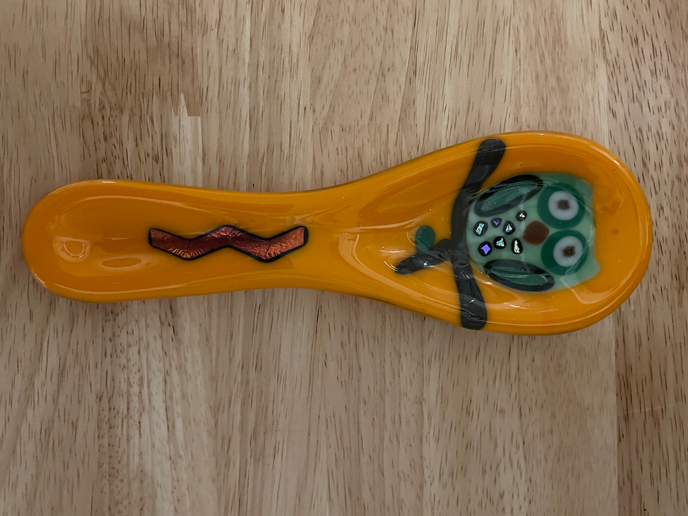 Thumbnail: Small Fused Glass Spoon Rest - options available