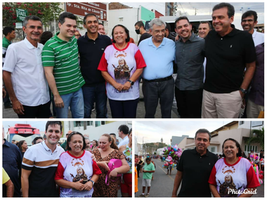 Em Santa Cruz, Fátima encontra família Alves e posa para fotos com dois pré-candidatos ao Senado