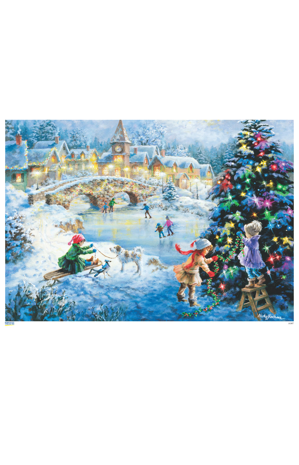 German Advent Calendar - Christmas Skating Scene