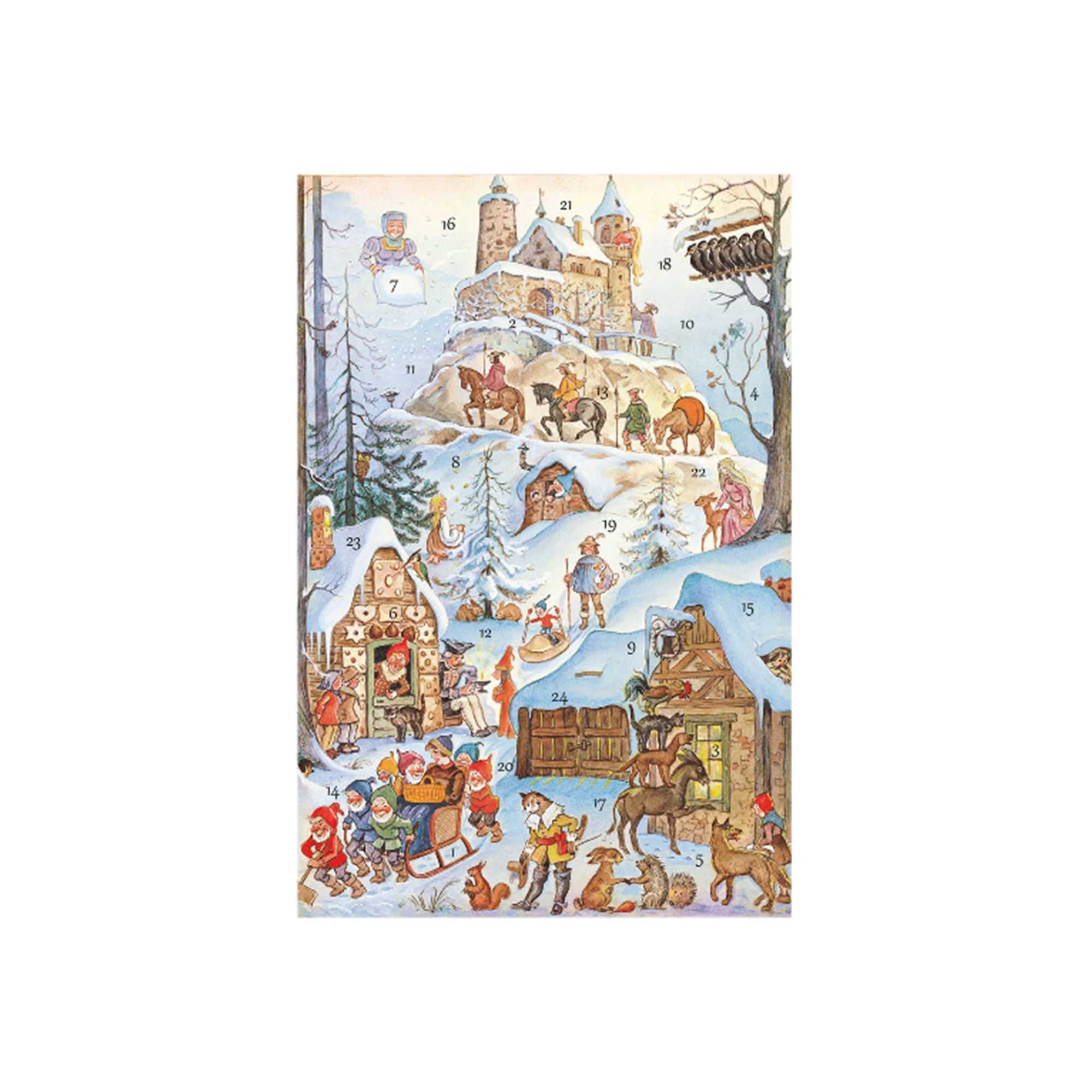 German Christmas Card / Advent Calendar - Fairy Tale Castle