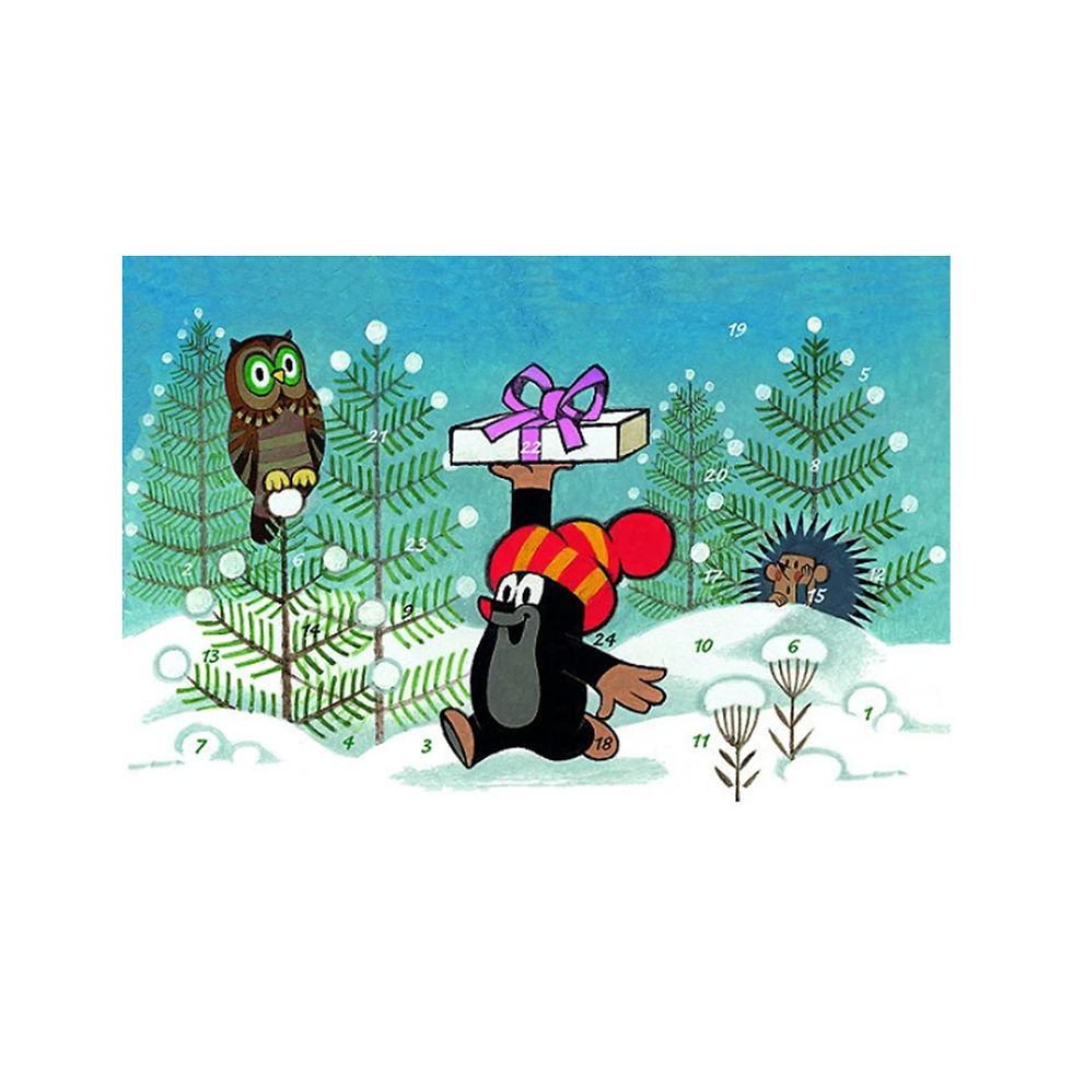 German Christmas Card / Advent Calendar - "The Little Mole" Carrying Package