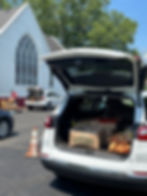 Loading cars to to distribute food