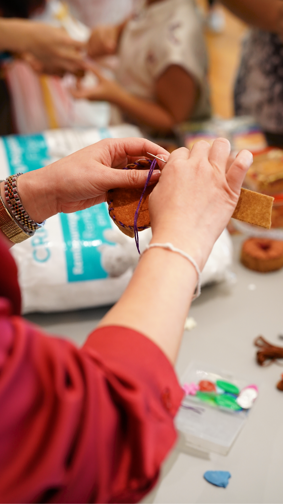 Making mooncake pincushions