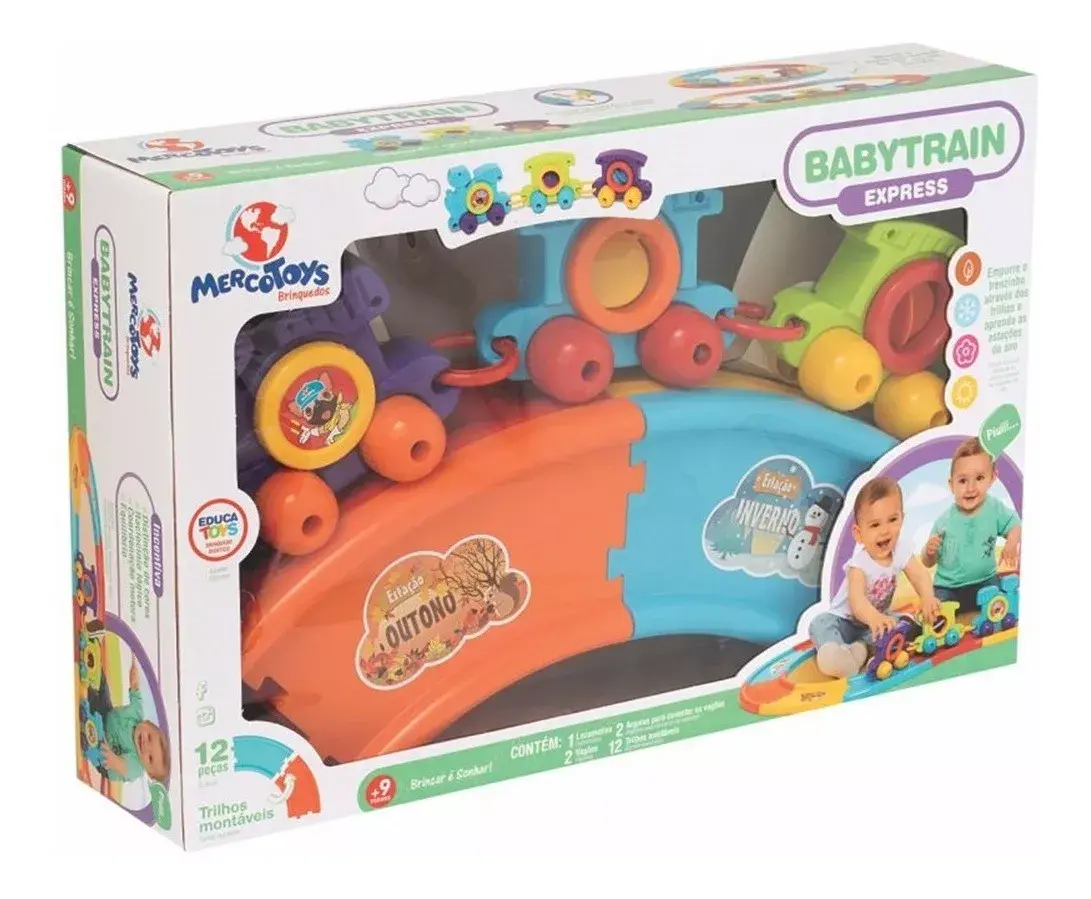 Trenzinho Didático Babytrain Express 12 Trilhos
