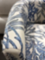 Thumbnail: Accent chair blue/cream cloth