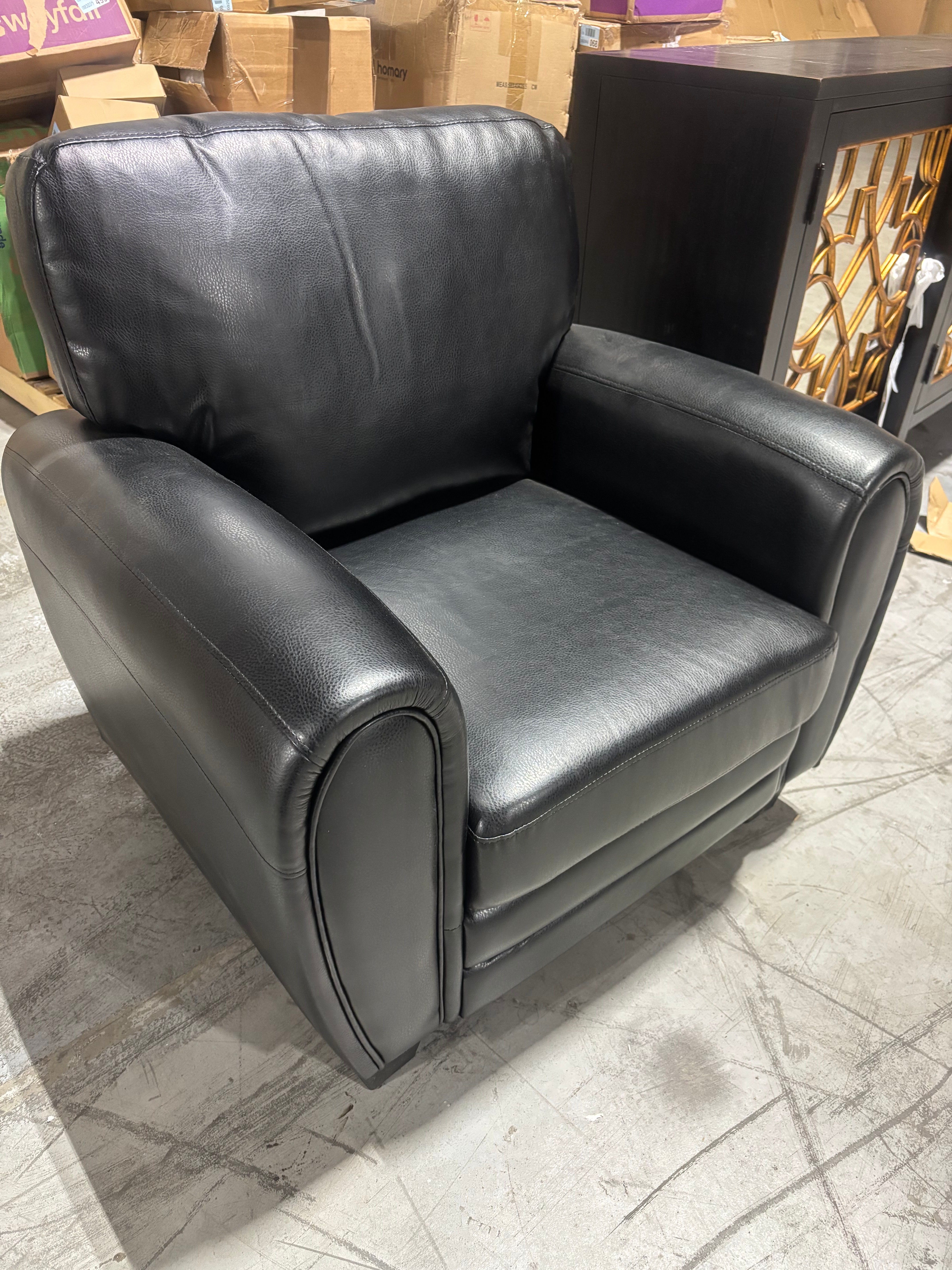 Black leather Accent chair