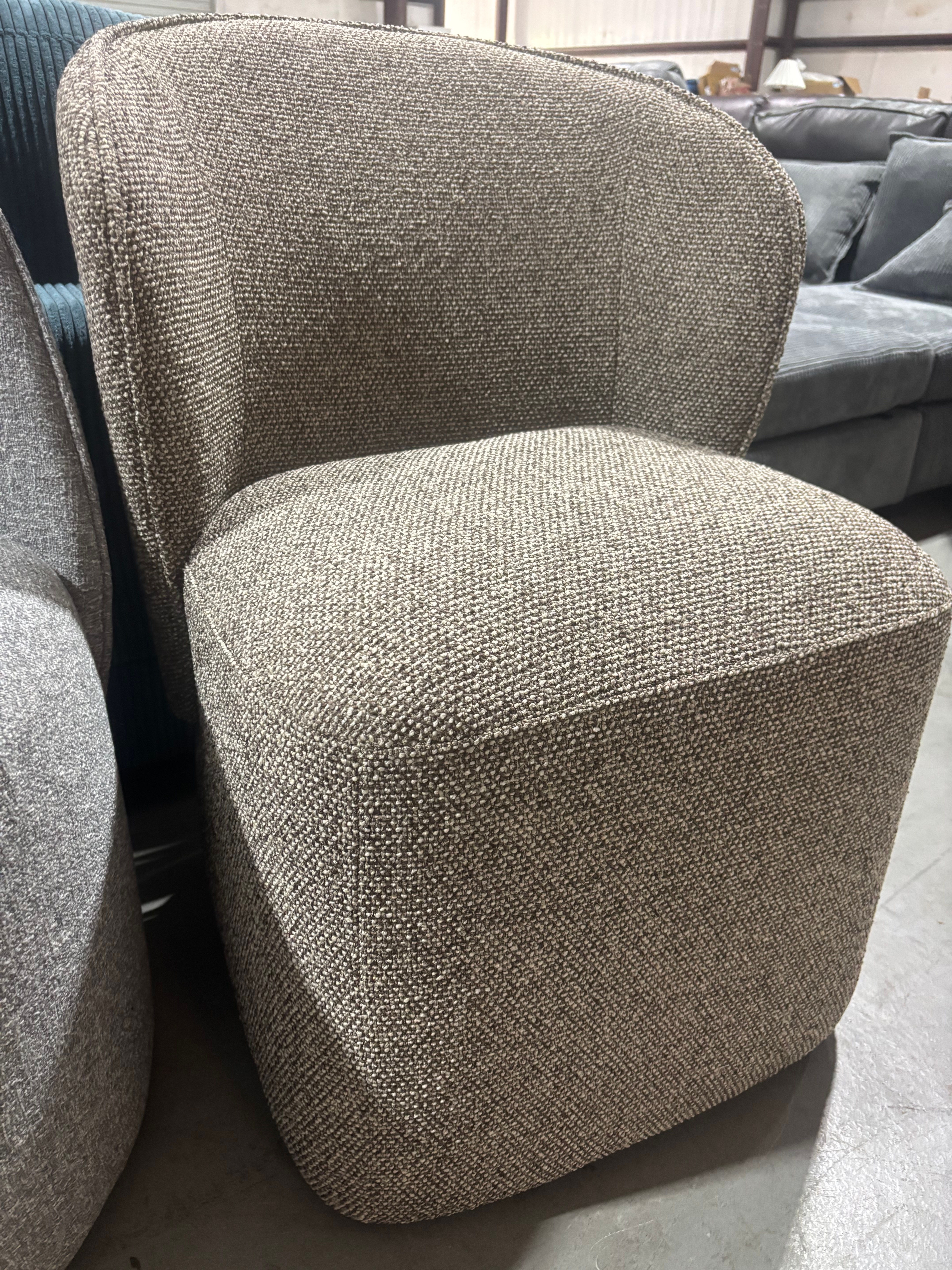 Brown cloth accent chair