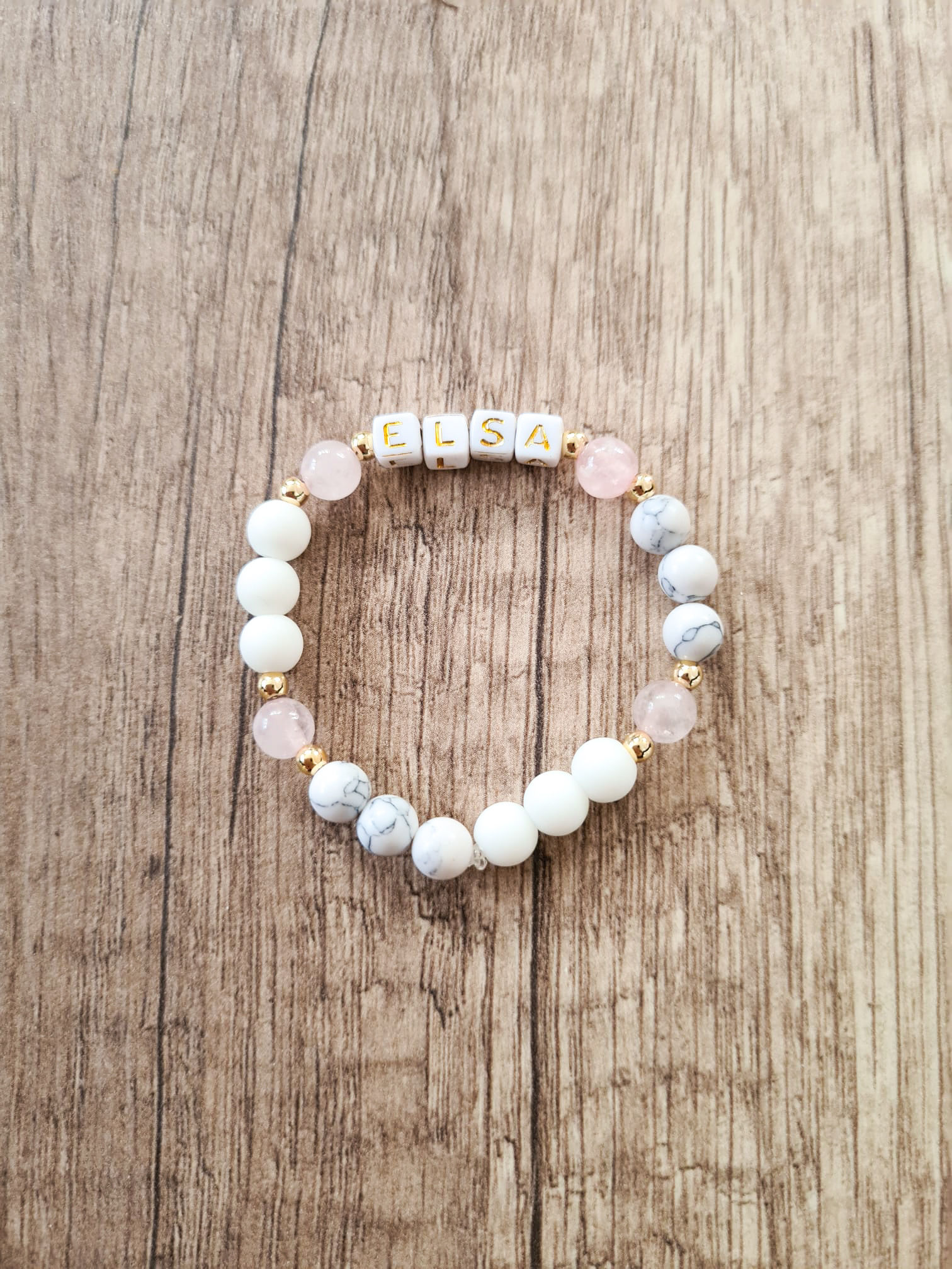 Kinder-Armband #princess mit Rosenquarz