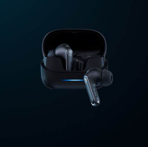 Photorealistic CGI renders of wireless earbuds created by Transparent House, showing multiple product angles and transparent exploded views for marketplace and e-commerce imagery