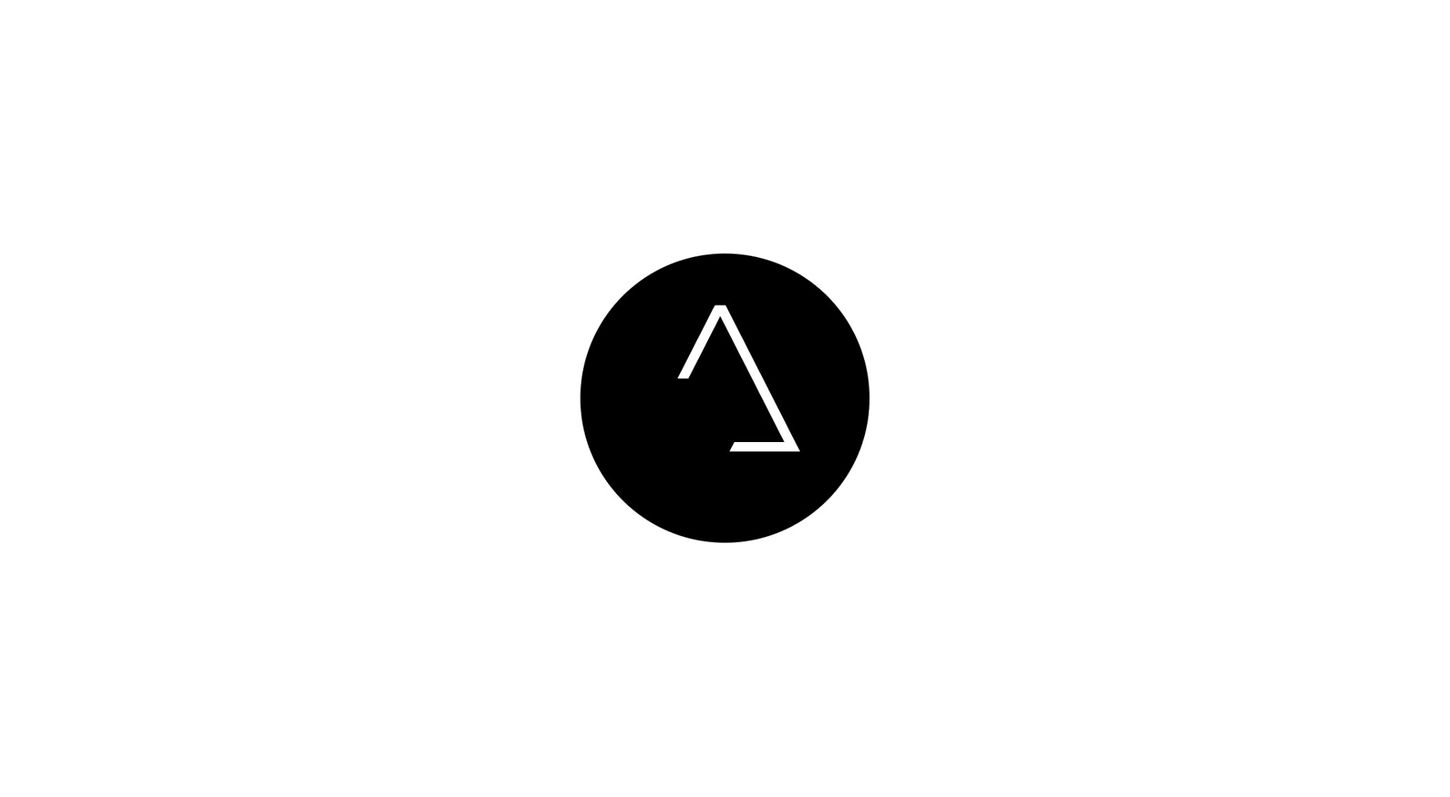 Arcario triangular sign in a black circle