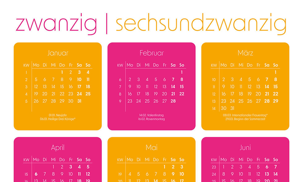 Miniaturbild: Kalenderposter | pink and orange | Hochformat
