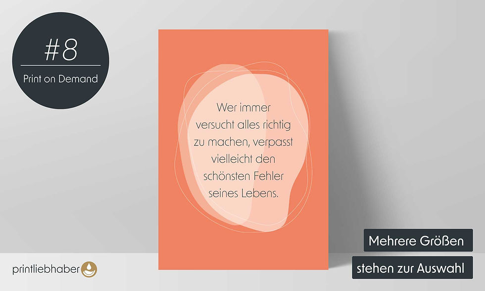 Miniaturbild: Modernes Poster mit einem inspirierenden Spruch über Fehler und das Leben.