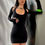 Thumbnail: Long sleeve dress with thumb hole