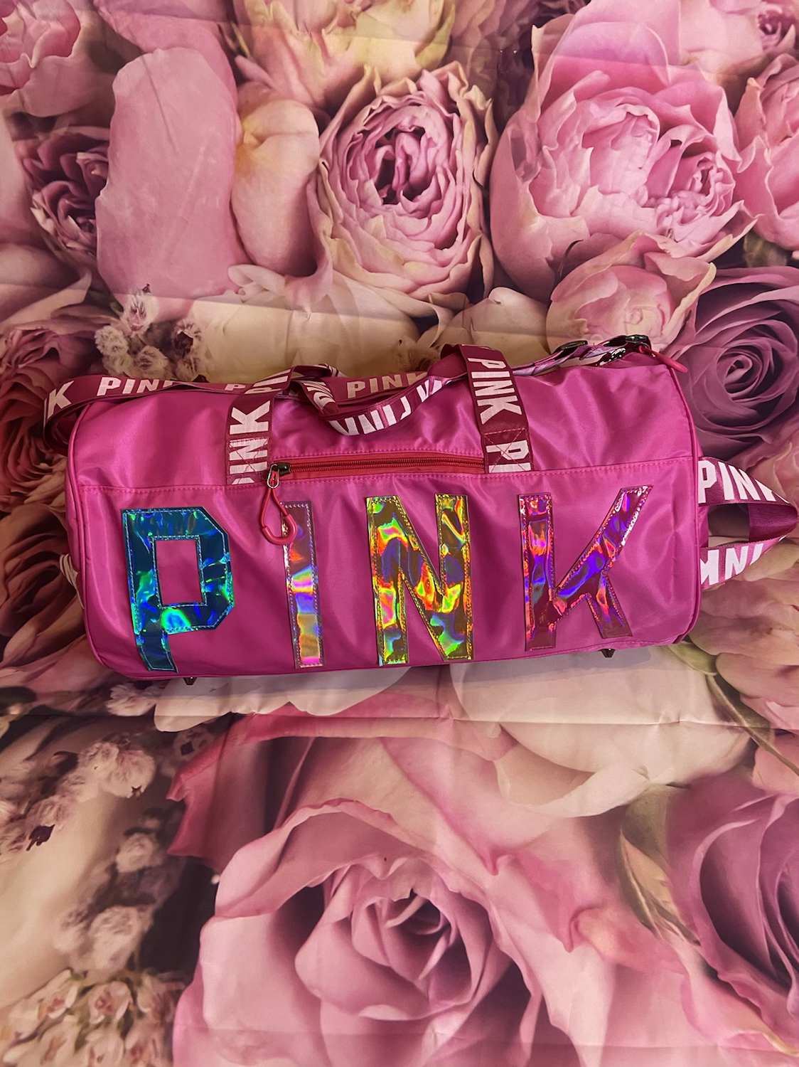 Print Pink Duffle bag