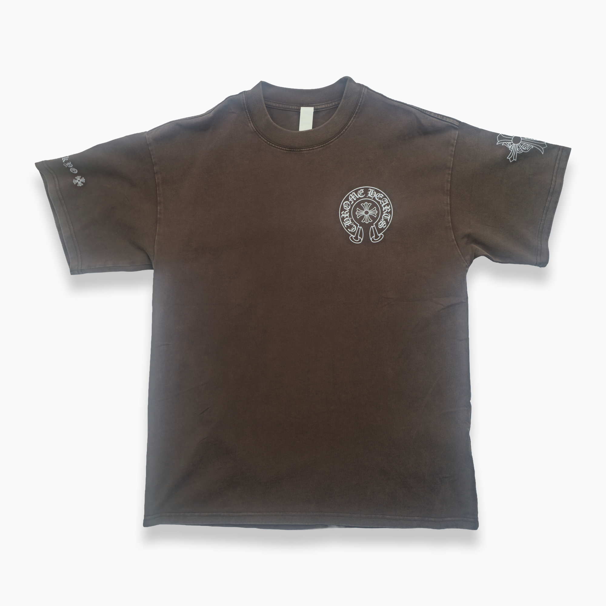 Cross Brown Print Oversized Tshirt