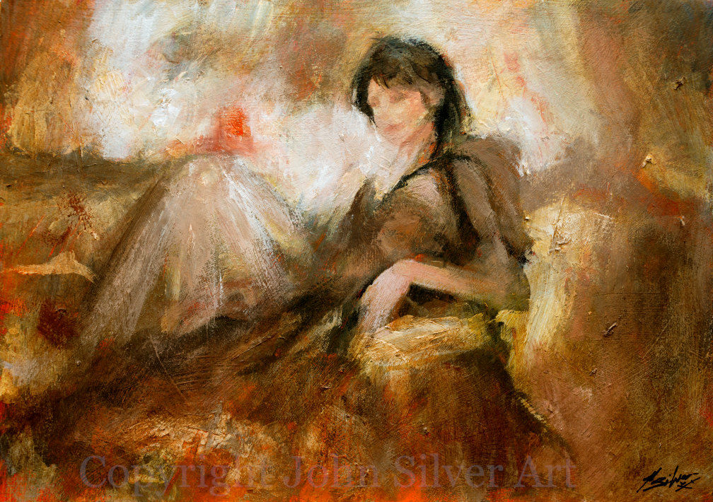 Female Portrait Original Painting 42 x 29.5 cm Acrylics on paper