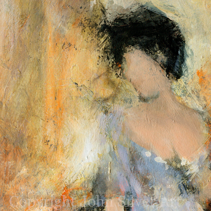 Thumbnail: Female Portrait Original Painting 38 x 26 cm Acrylics on Watercolour paper