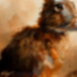 Thumbnail: Hare portrait. Original Fine Art Acrylic Painting 30 x 30 cm by John Silver