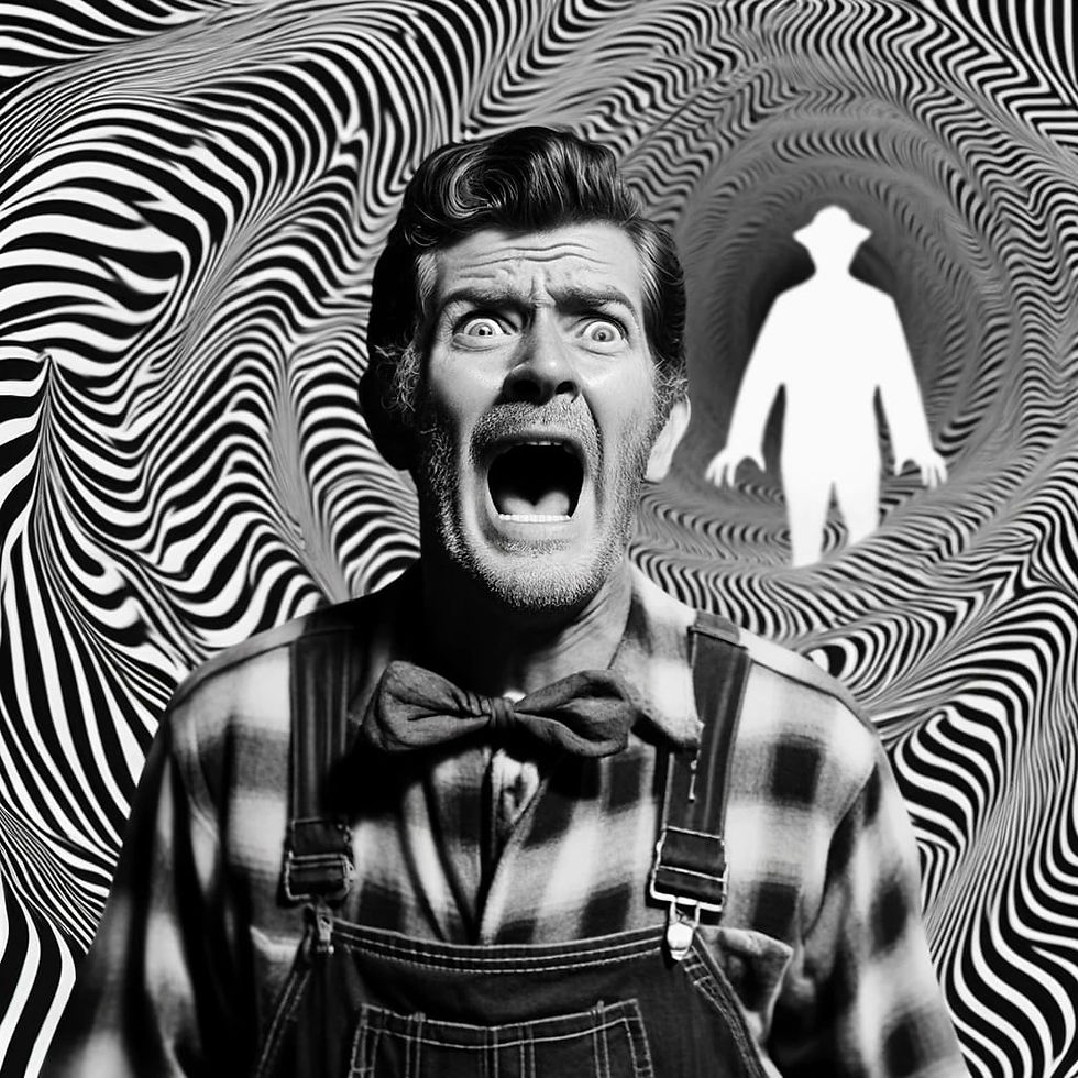 A man, his expression a mixture of unease and fascination, captivated by the sinister turn of events in Wes Craven's New Nightmare.