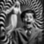 A boy yells in fear, his eyes wide with terror, as he experiences the suspenseful horror of Hitchcock's 'Psycho' from 1960.