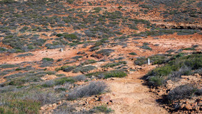 Descending down to Mushroom Rock