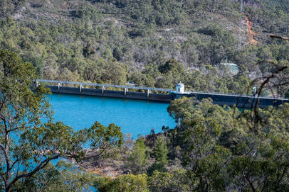 View of Mundaring Weir from the Weir View Walk