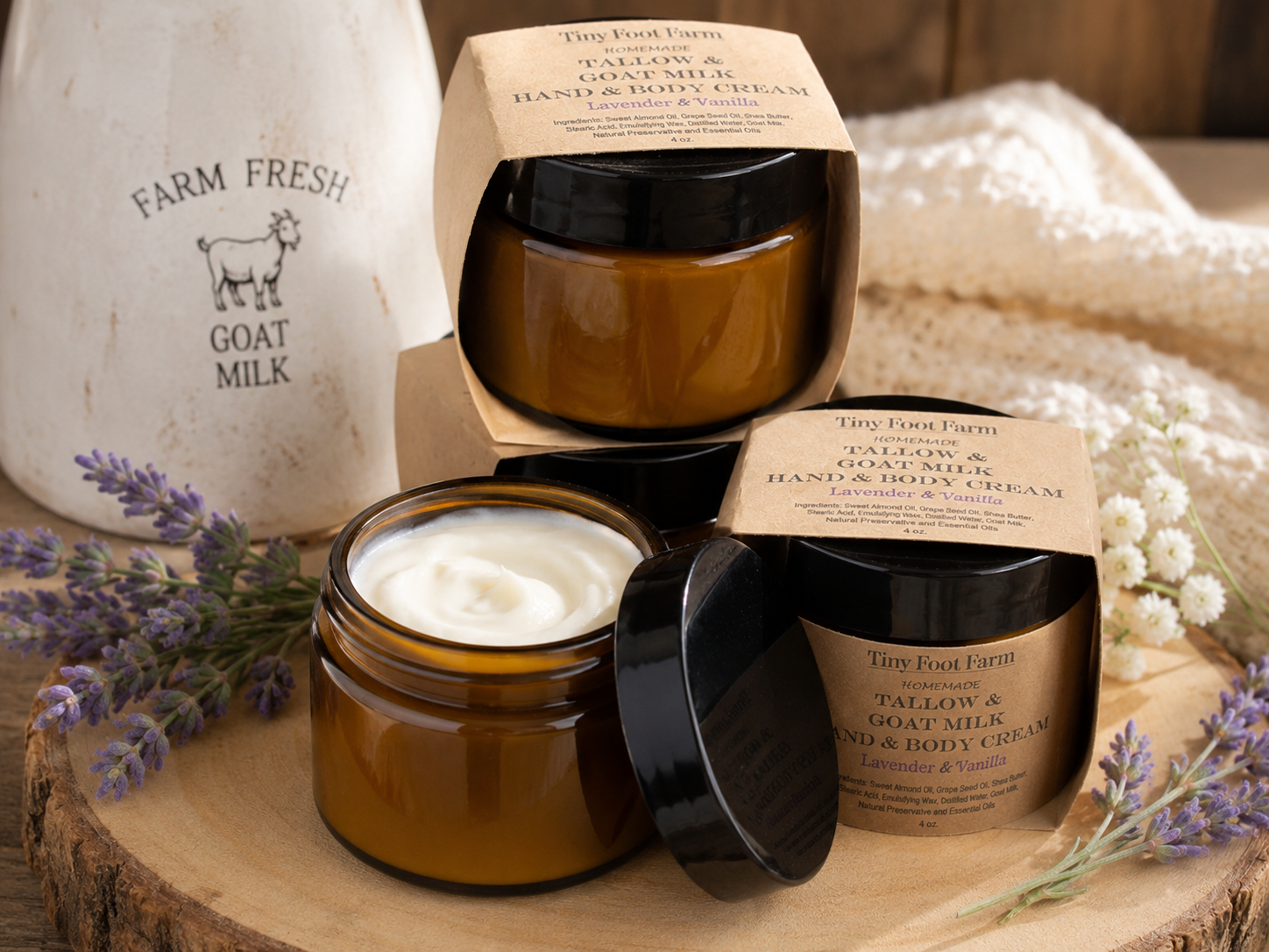 Tallow & Goat Milk Hand and Body Cream 4oz