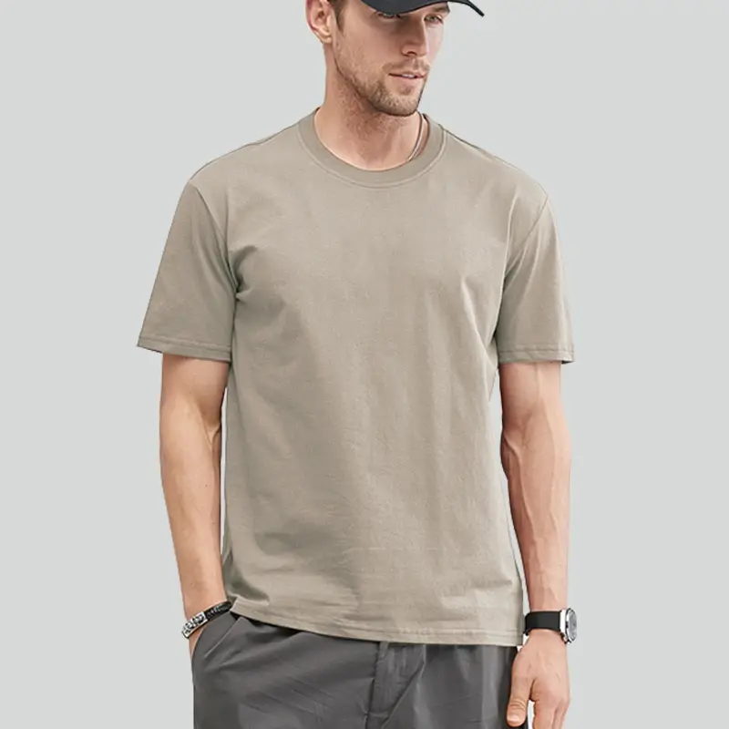 Thumbnail: Good Quality Men Cotton T-shirt Women Short Sleeves Tee Shirt Basic Plain Tops