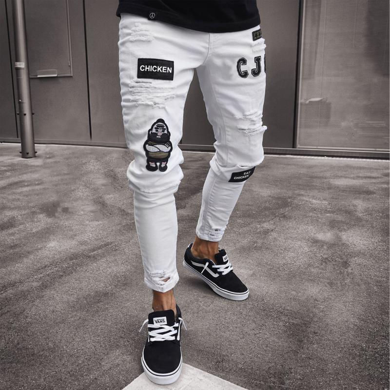 Thumbnail: Ripped Water Wash Cool Street Wear Boyfriend  Men Fashion Demin Mens Jeans Pants