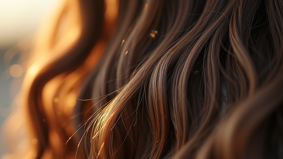 Close-up view of natural hair strands with healthy shine