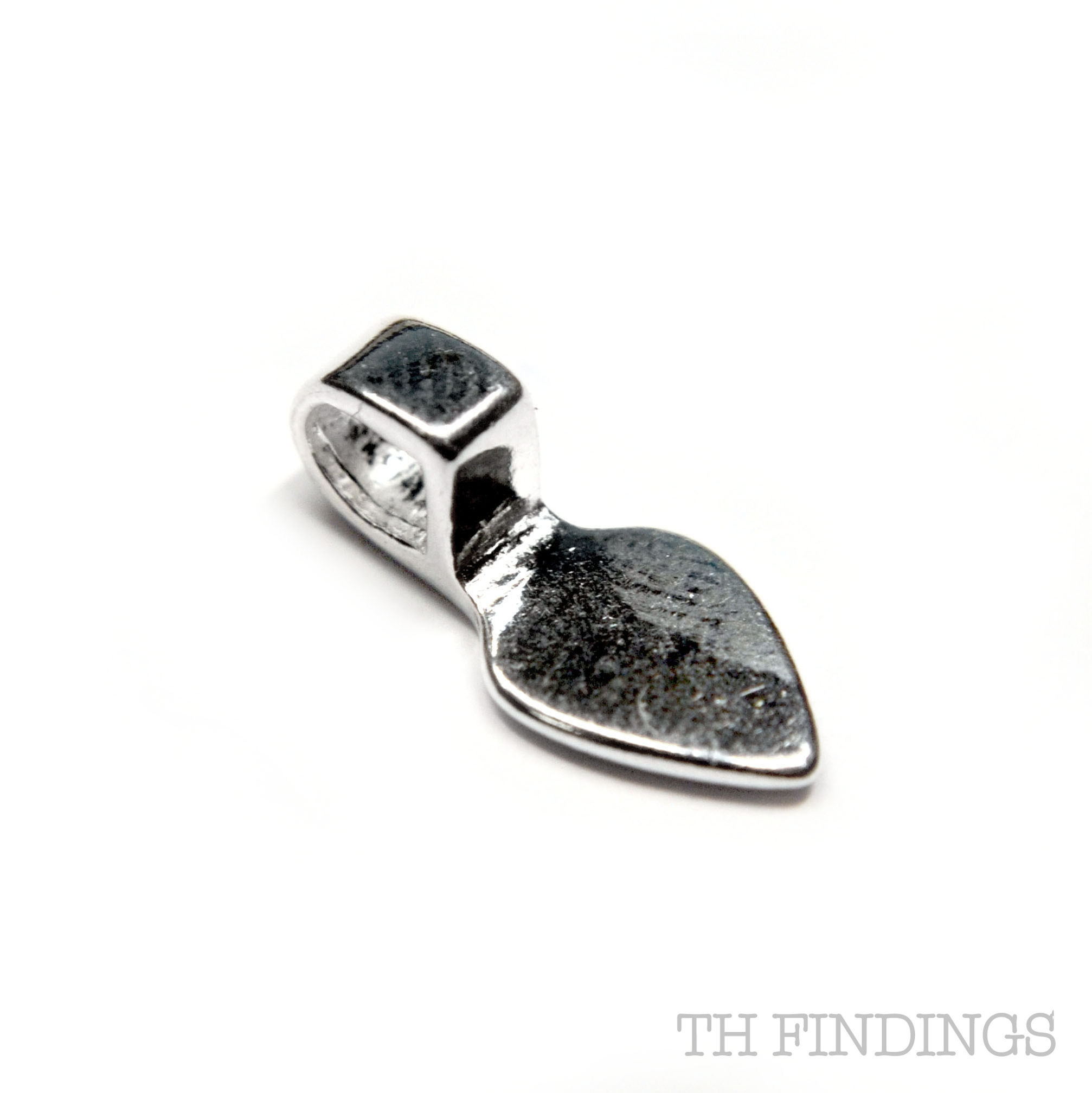 Sterling Silver 925 Small Pendant Leaf Bail