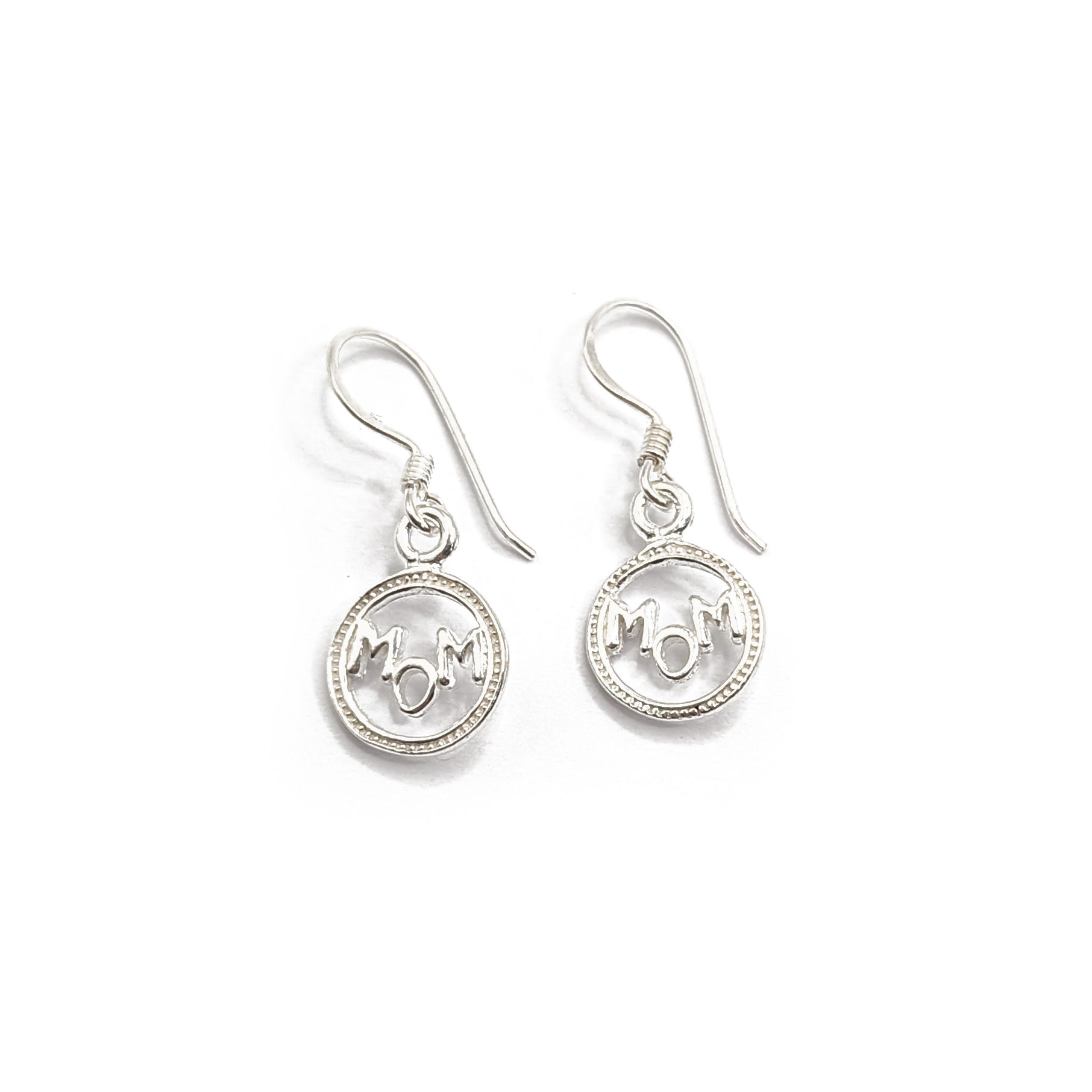 Sterling Silver Mom Mothers Day Dropper Earrings