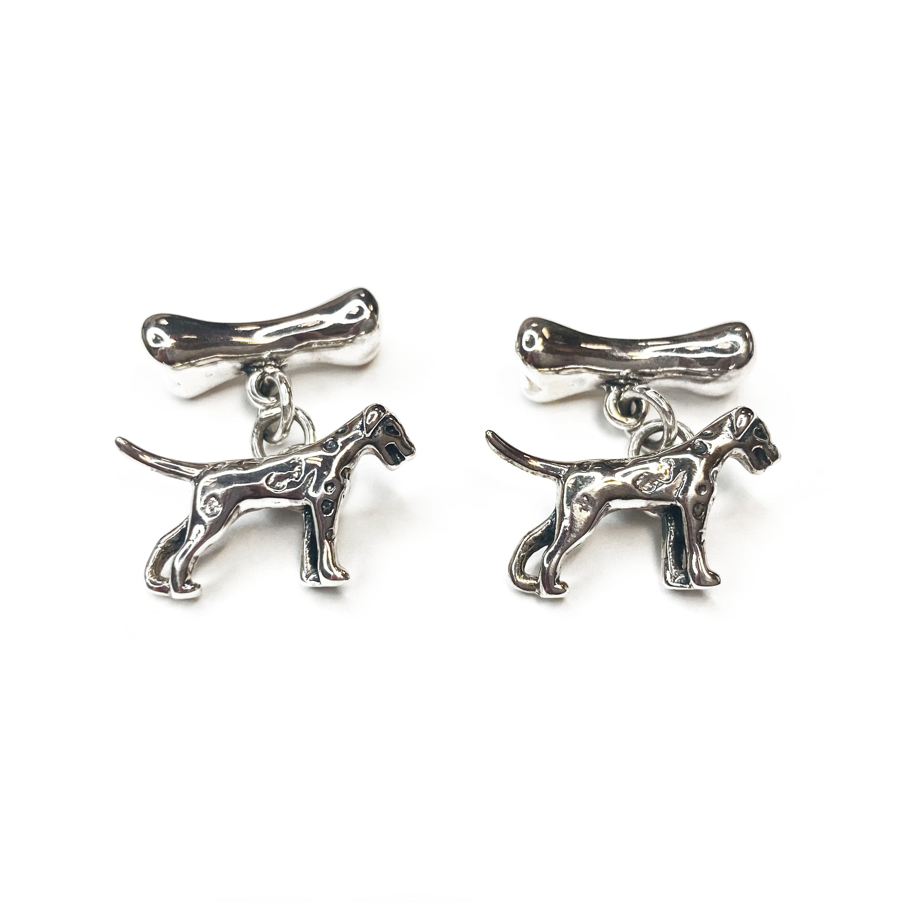 Sterling Silver 925 Dog Cufflinks