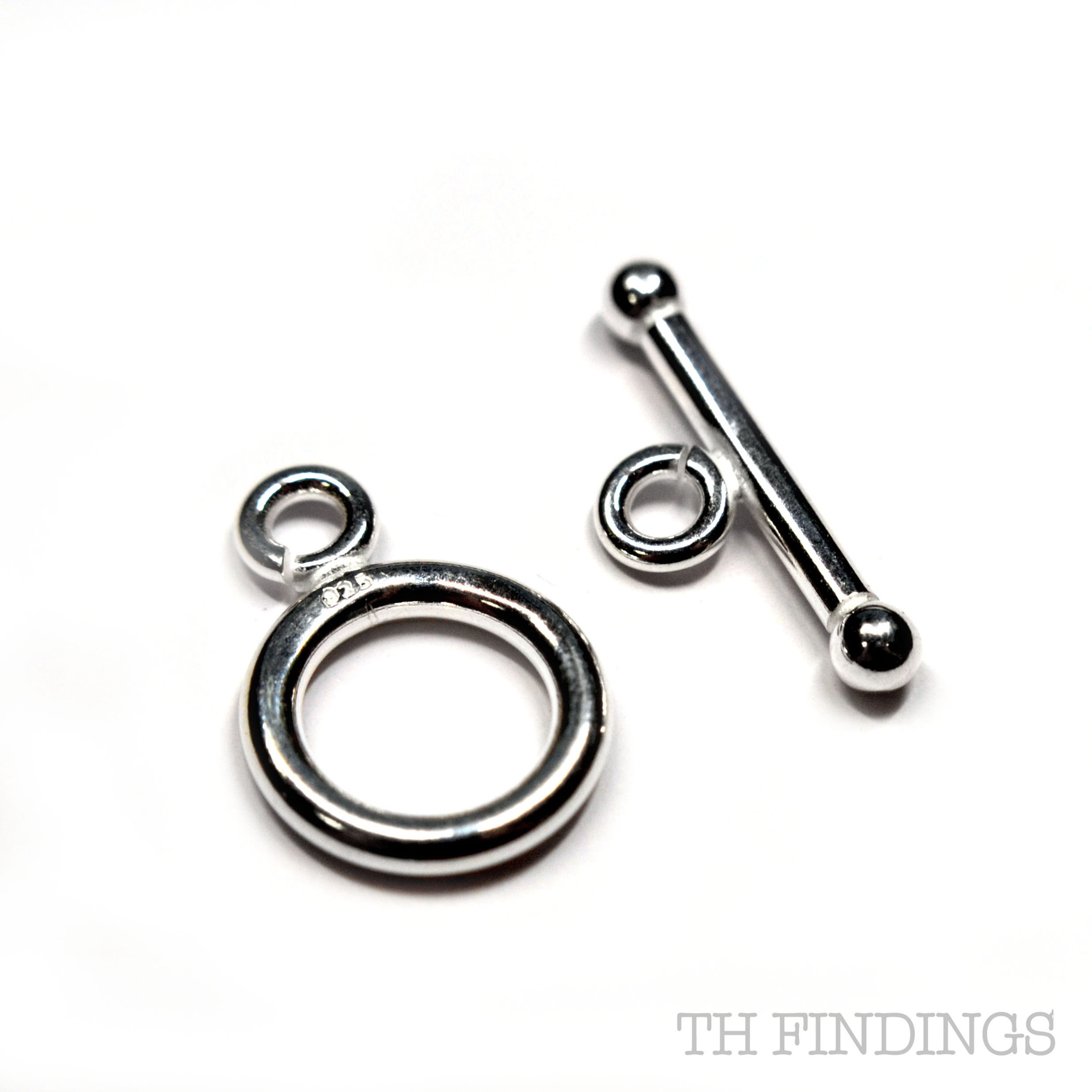 Sterling Silver Plain Cast Toggle T-Bar Set