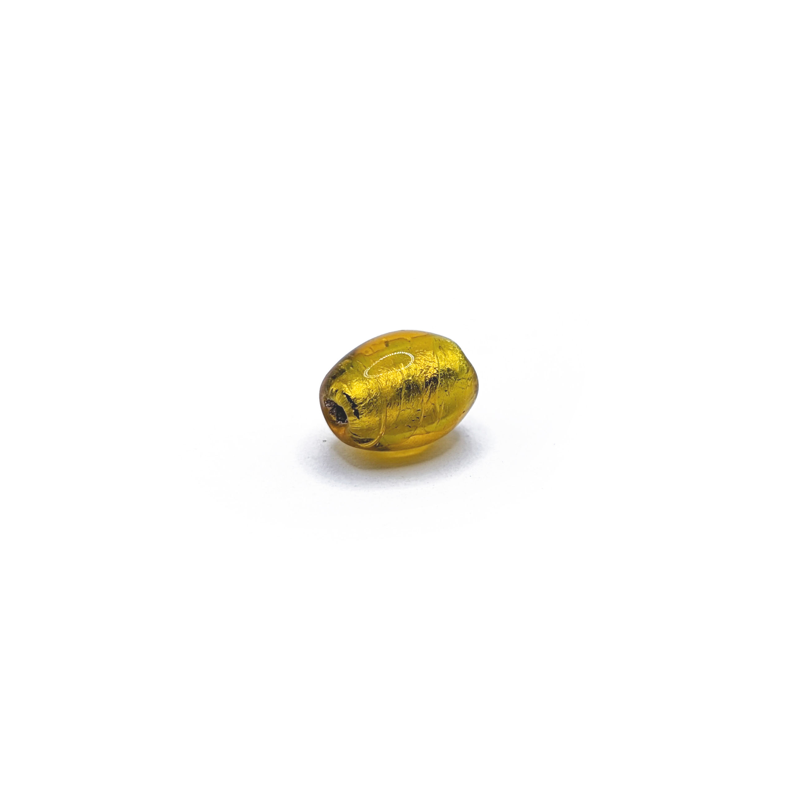 Gold Foil 12mm Barrel Bead (10 pieces)