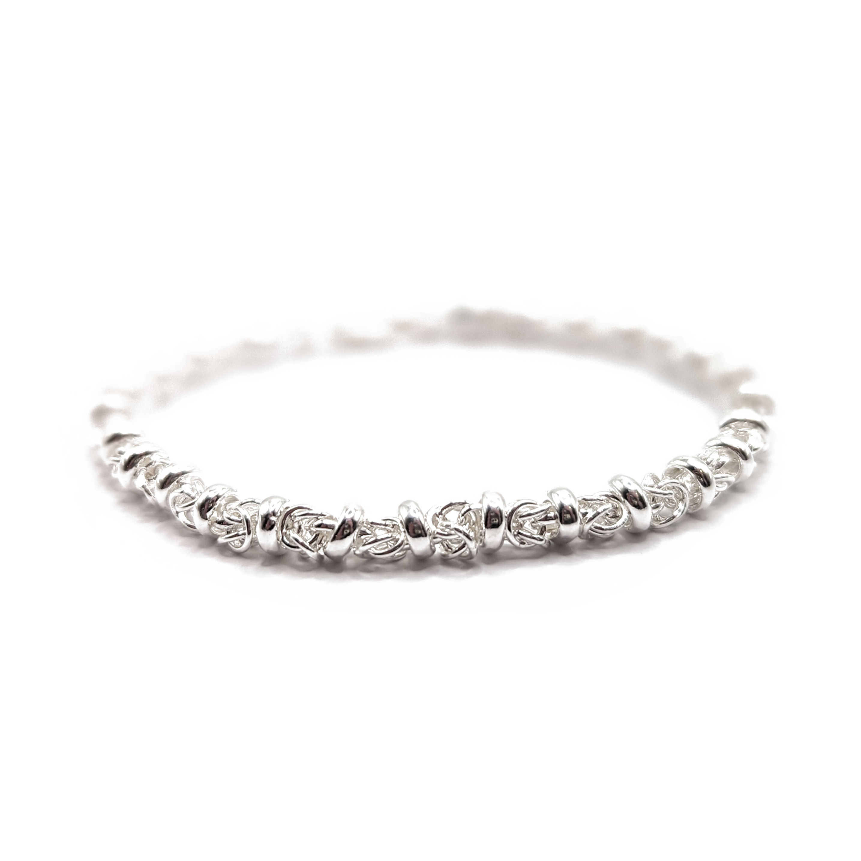 Sterling Silver 7.5" Byzantine Chain Bracelet