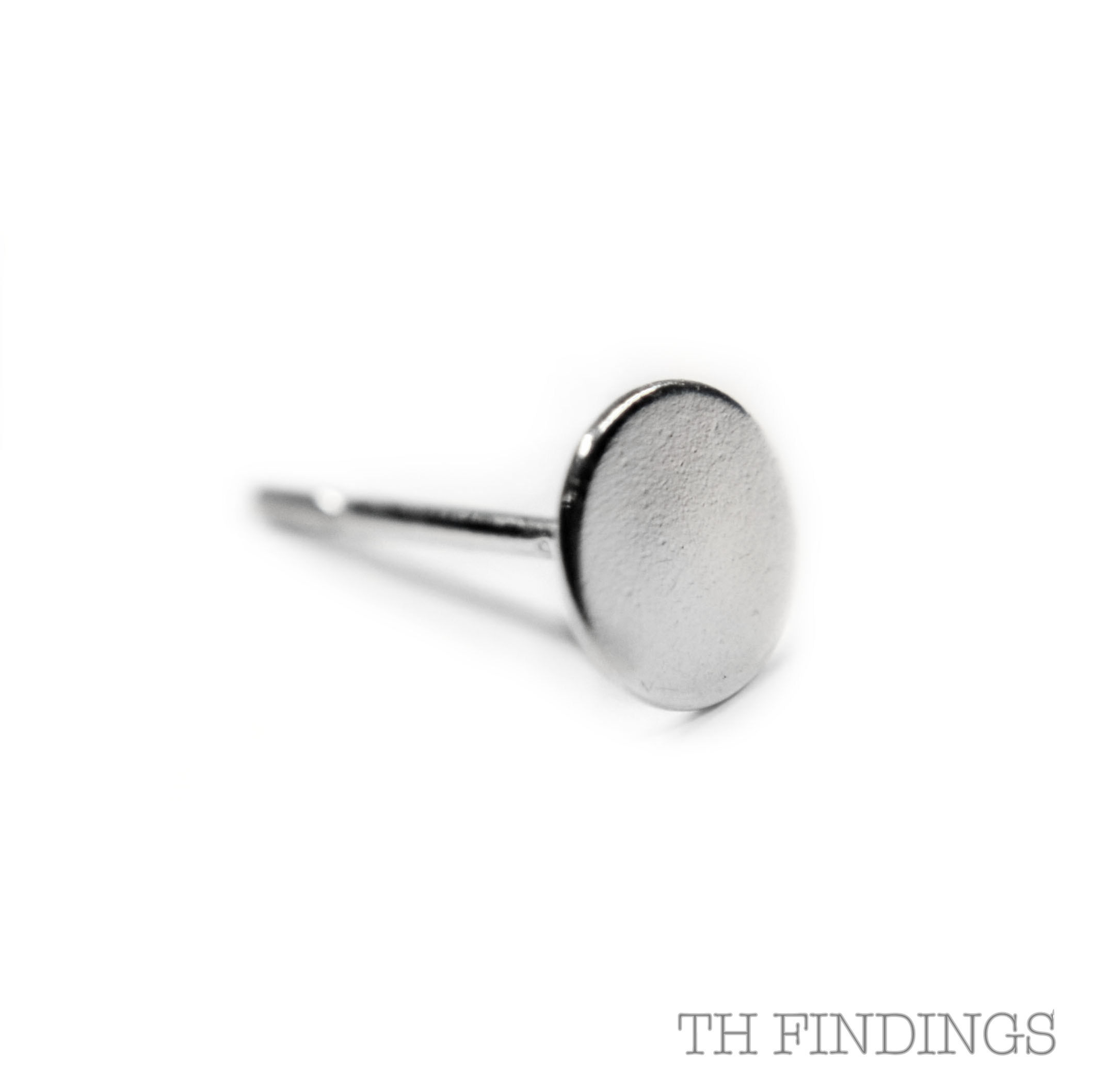 Sterling Silver 6mm Flat Pad Ear Stud