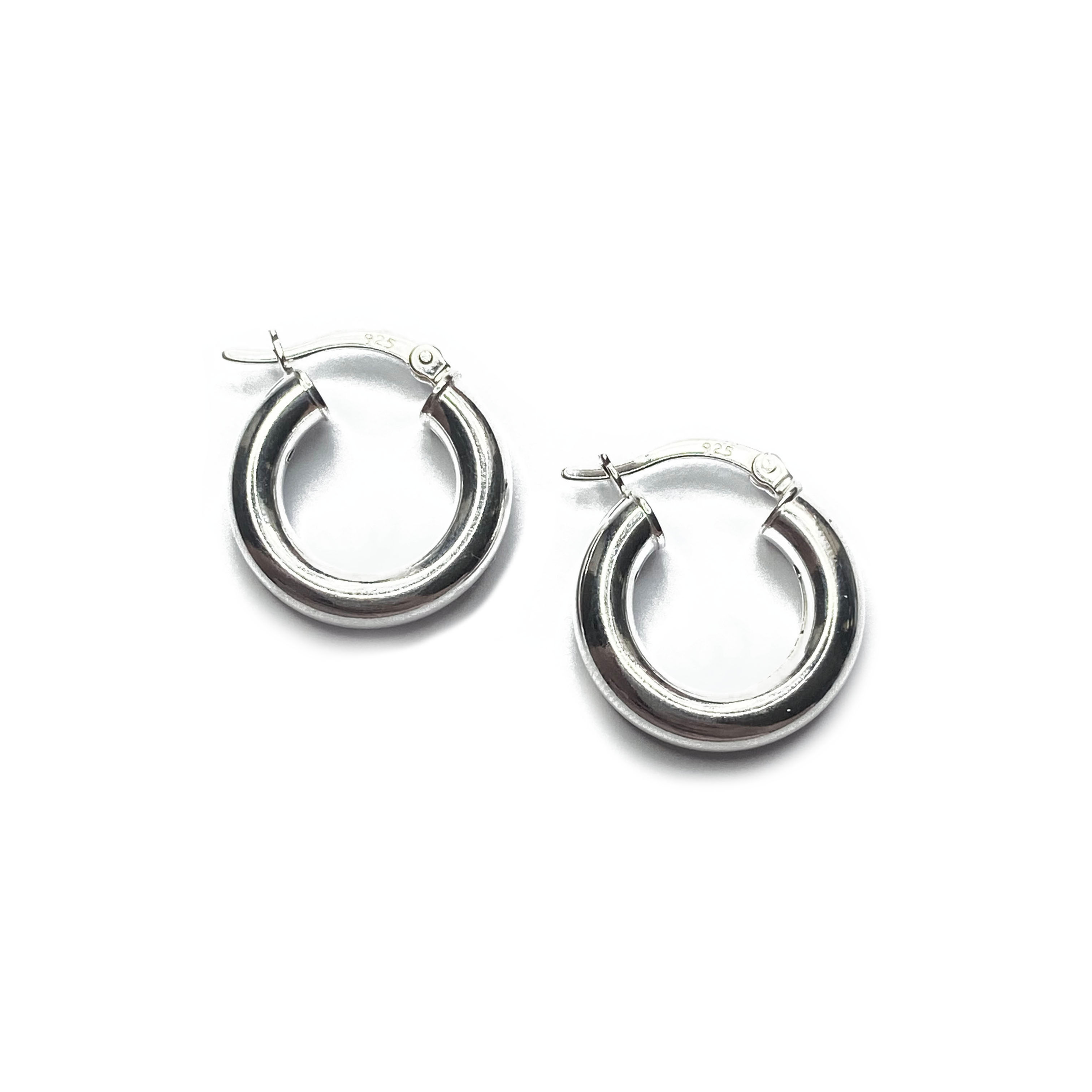 Sterling Silver 18mm Hollow Hoop Earrings