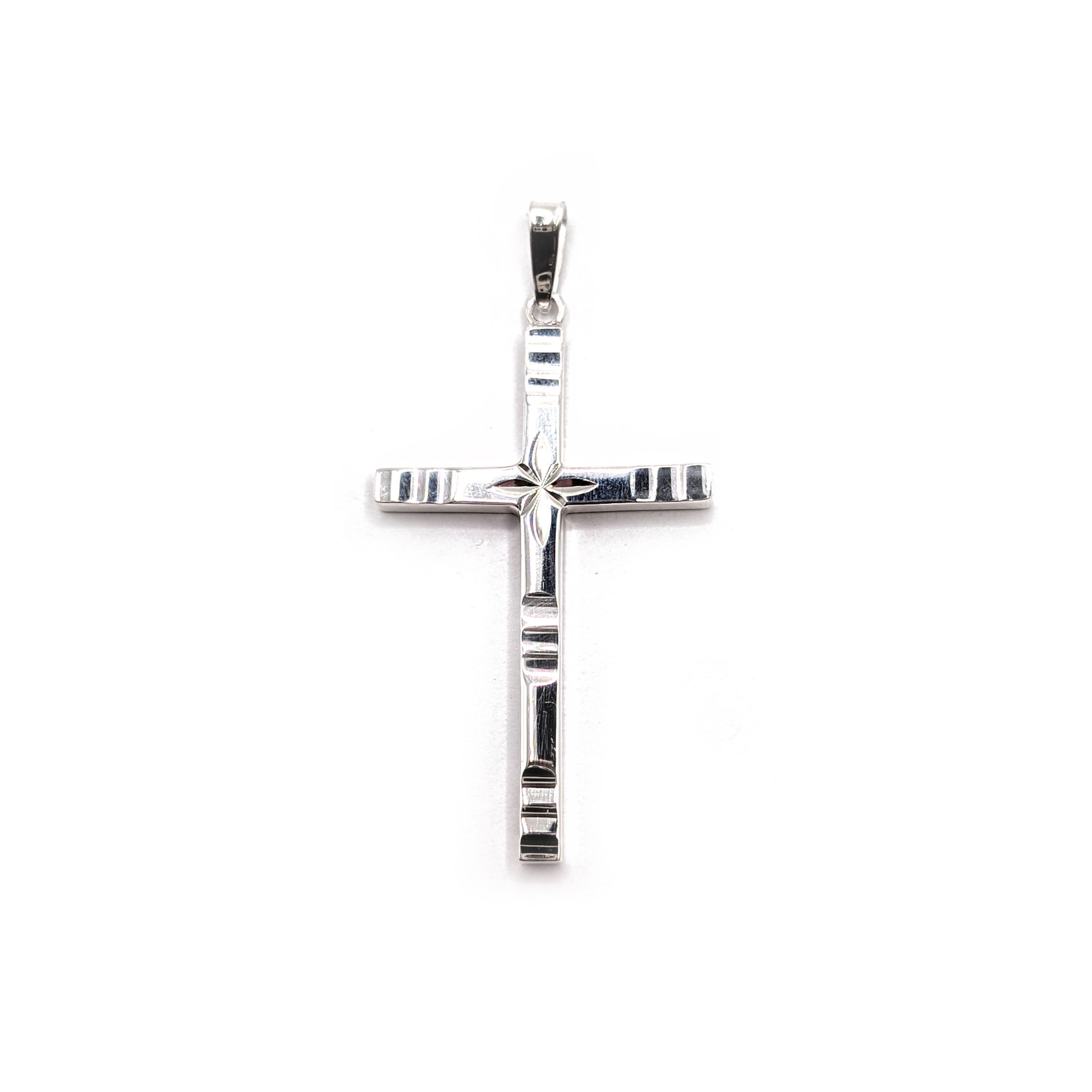 Sterling Silver Diamond Cut Cross Pendant