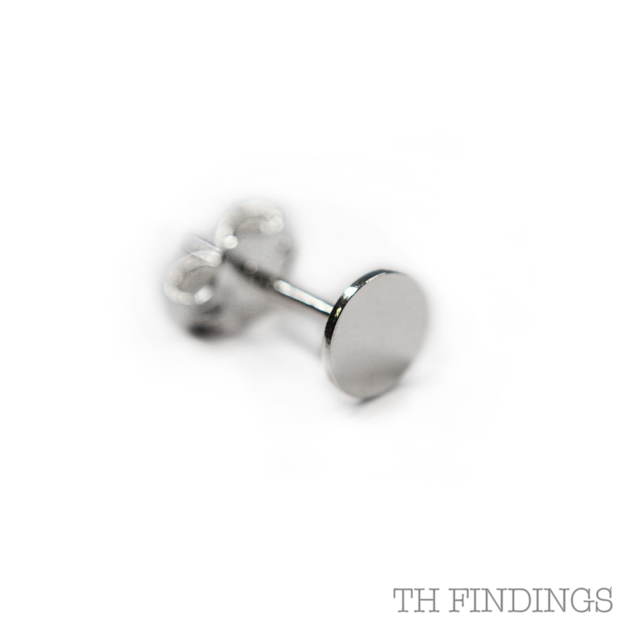 Sterling Silver 5mm Flat Pad Ear Stud & Scroll