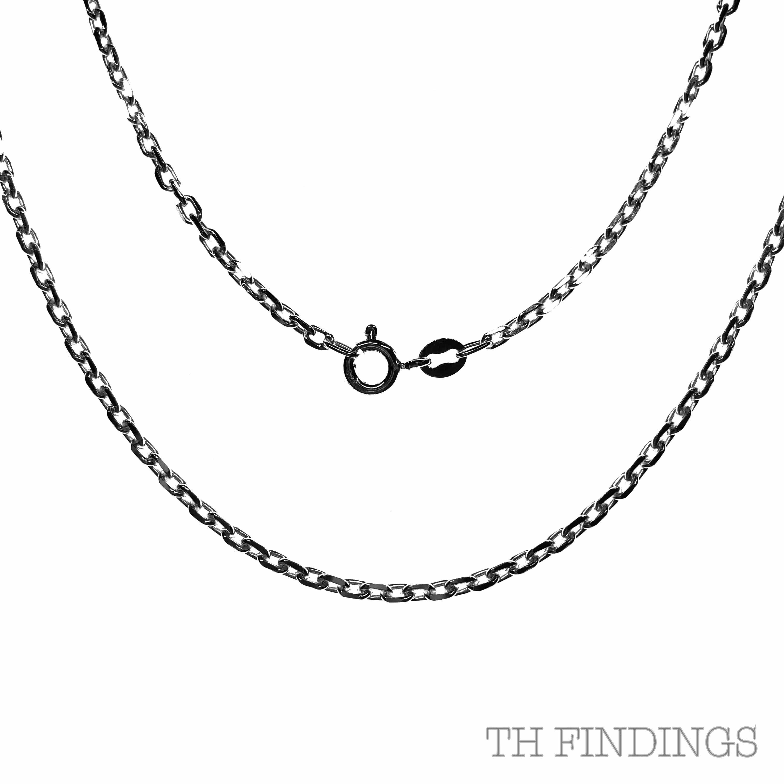 Sterling Silver 925 18" Diamond Cut 1.5mm Trace Chain