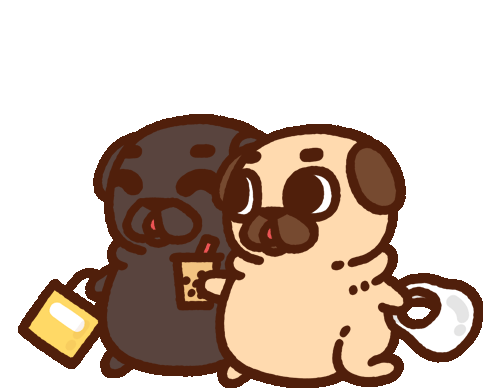 dogs with coffee