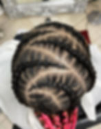 Womens zig zag stitch cornrow design overhead view | Eestelia Hair Salon Dalkeith Edinburgh
