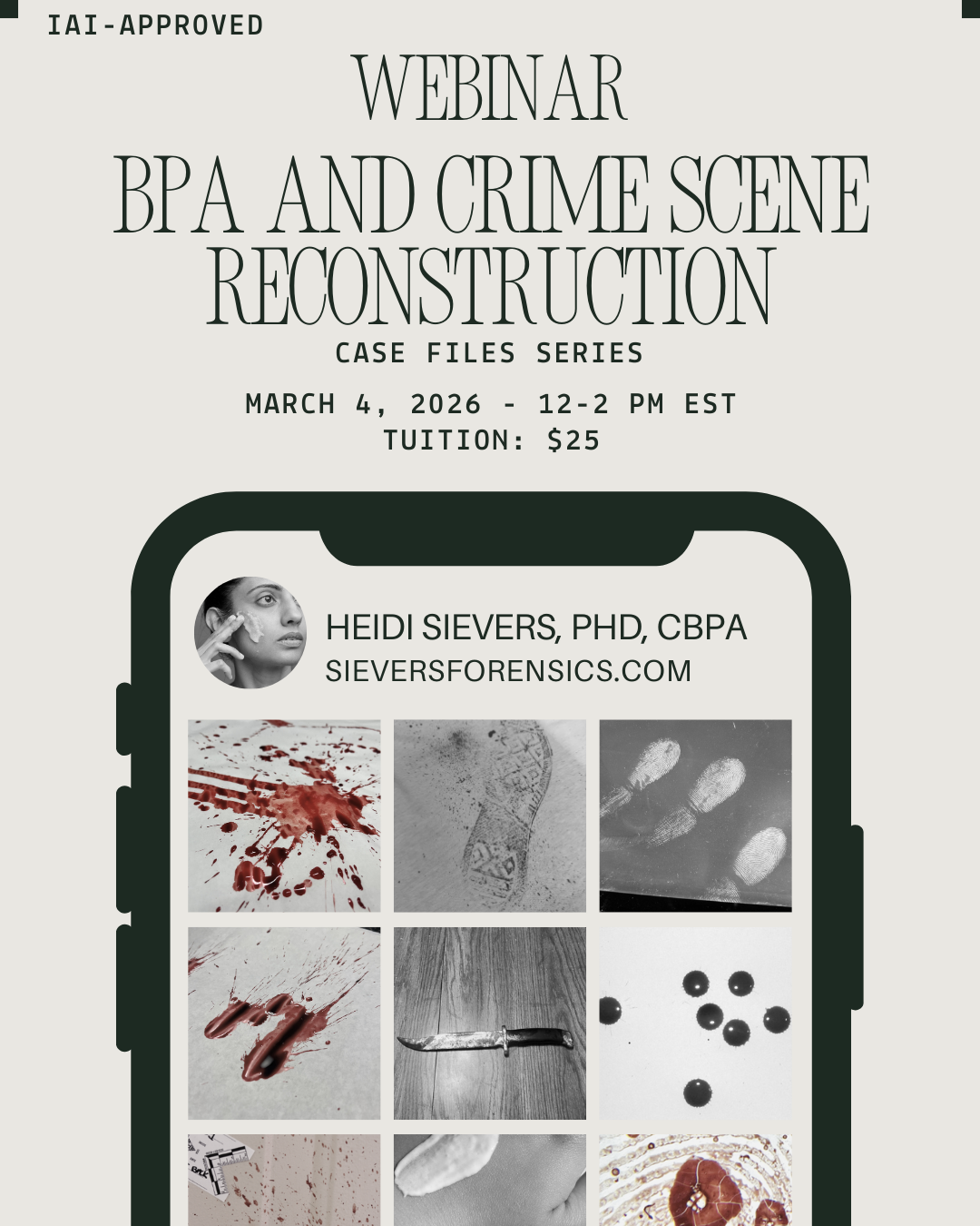 BPA and Crime Scene Reconstruction Webinar