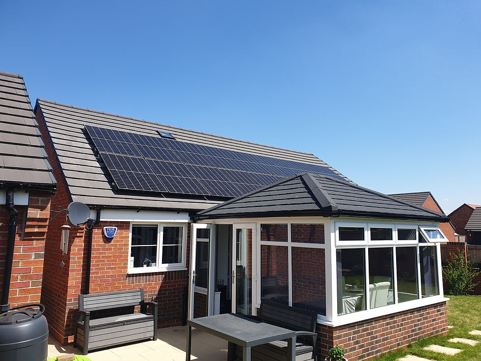 a domestic solar and battery installation at a property in Clowne